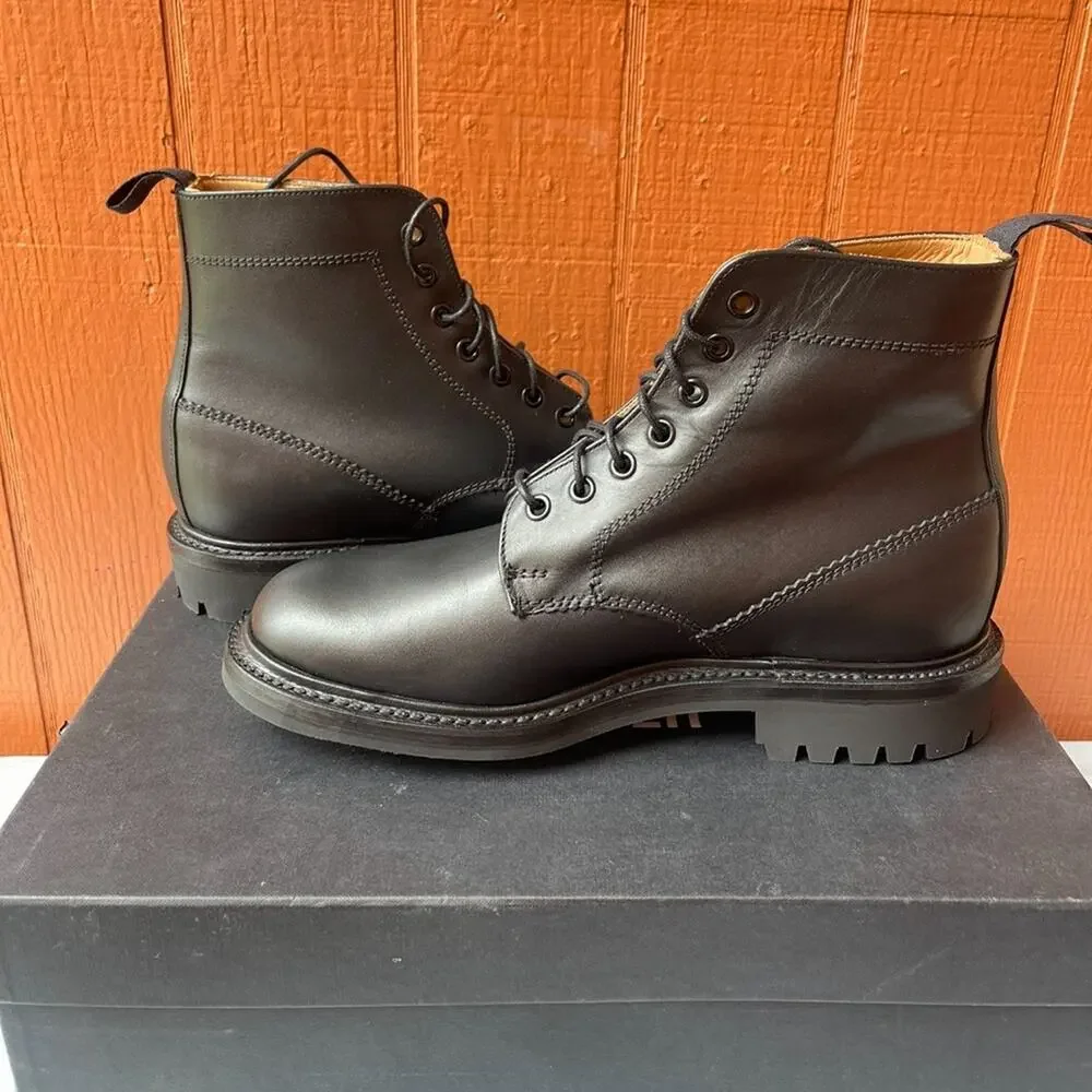 Blackstock & Weber Boots Men's Black Leather Commando Sole US:7:5 /UK:6.7 NEW
